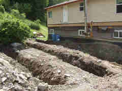 Deck footing trenches