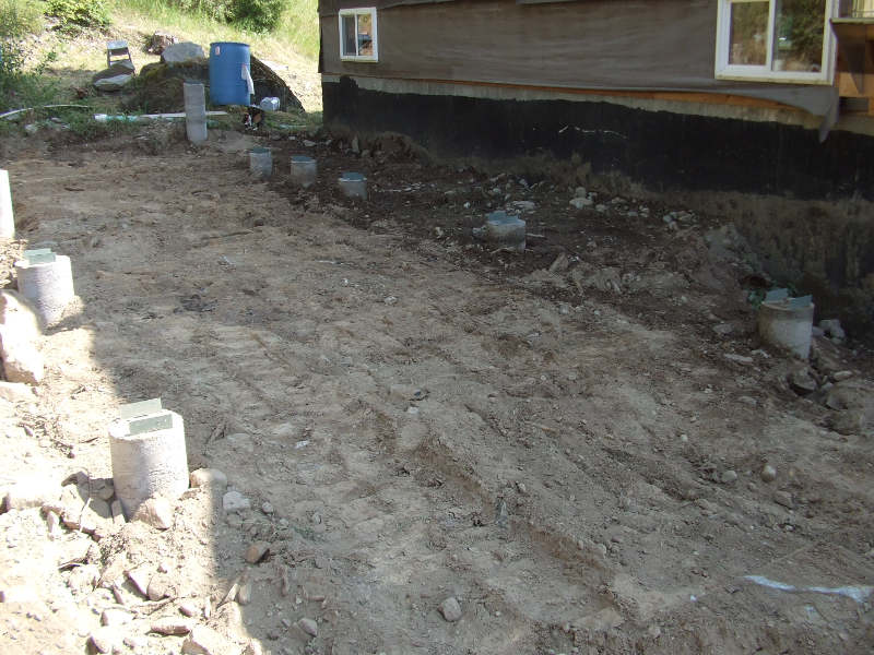 Deck Post Footings Back-Filled.