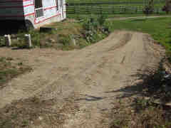 Deck driveway sloped and graded