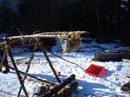 Trebuchet with small ballast rock