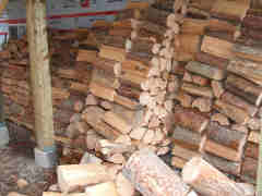 Firewood stacked