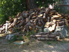 Tree tops and sawmill slag