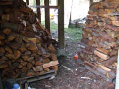 Firewood piled