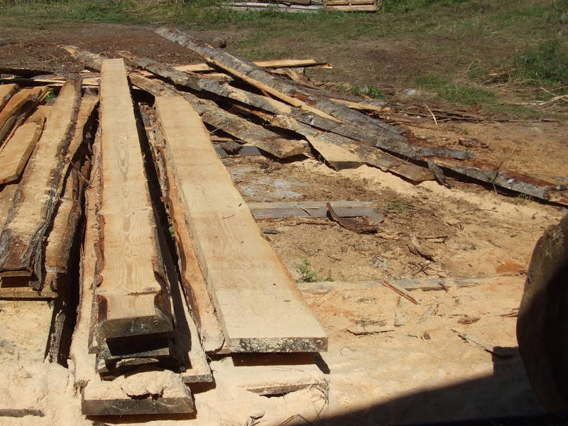 Side Lumber From The Large Wood Beams.