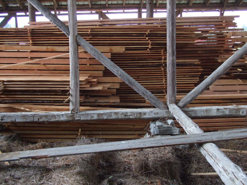 Lumber Sticked And Stacked To Dry.