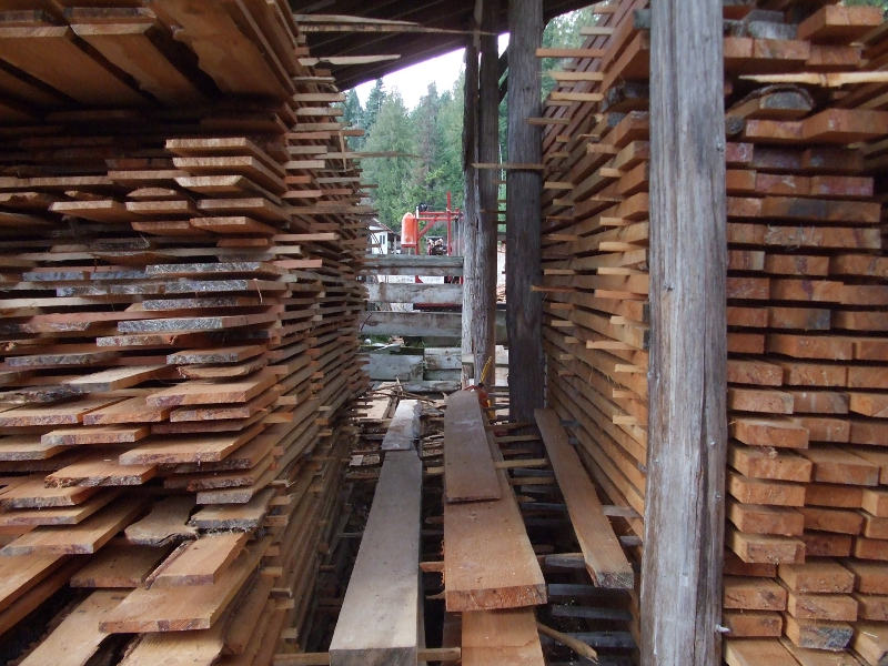 Lumber Sticked And Stacked To Dry.